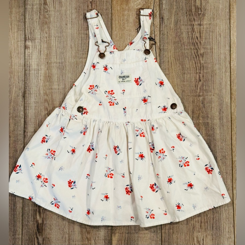 CUTE ALERT🚨OshKosh B'gosh White Dress with Red and Blue Floral Size4t $15